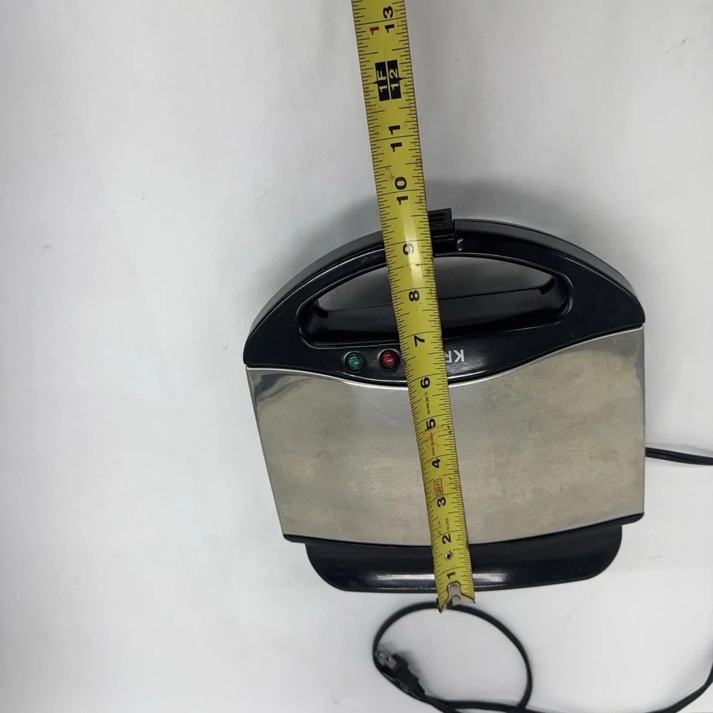 KRUPS 653 BELGIAN WAFFLE MAKER 2 SLICE CHROME NONSTICK STAINLESS STEEL - Tested!